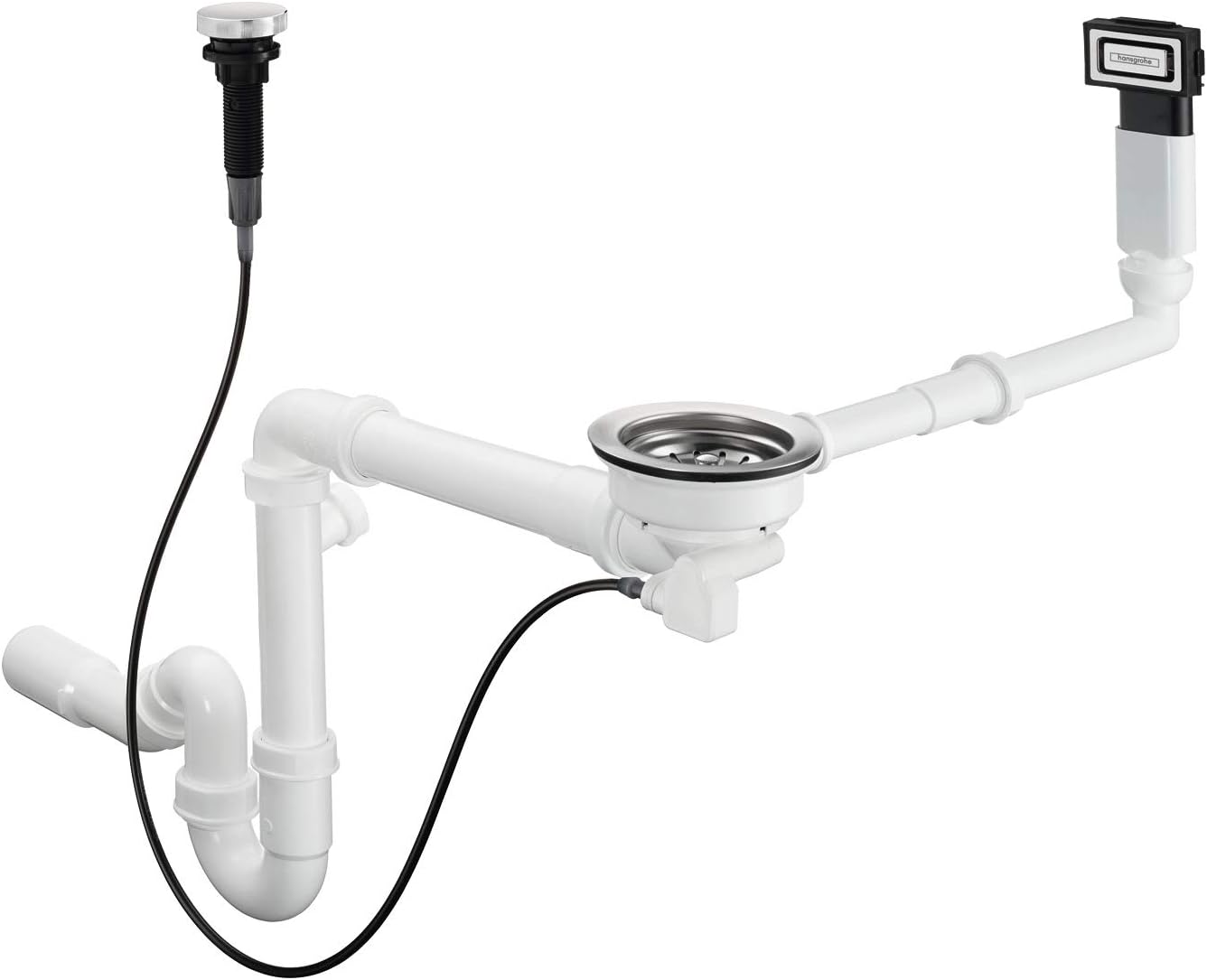 Hansgrohe 40448800 A51 Soap Dispenser for Sink, Stainless Steel Kitchen Accessory, Round