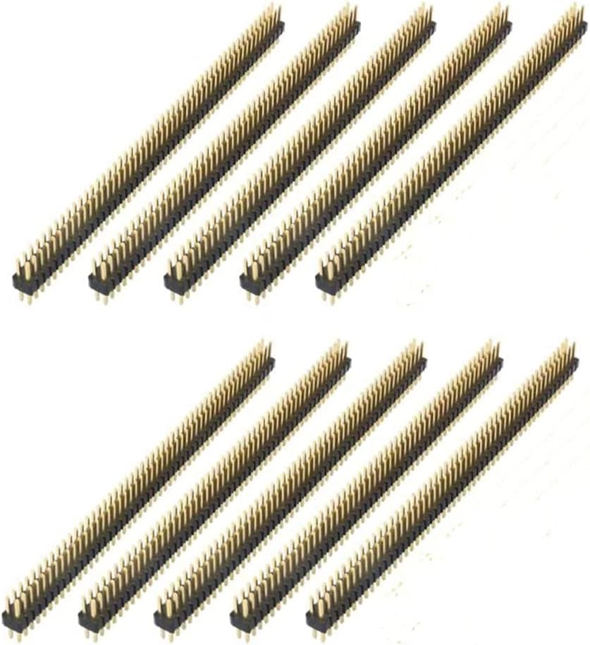 10 PCS 50 Way Double Row Straight Pin Male Header Strip 1.27mm Pitch