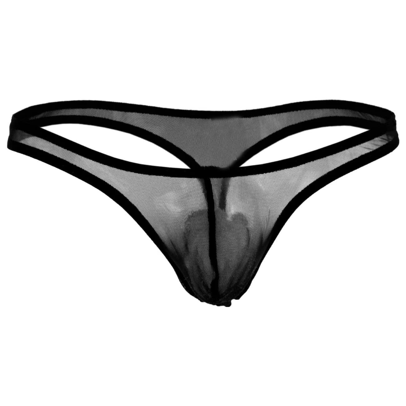 Mens Power Net Mid Waist Free Size Thong Underwear-image-28