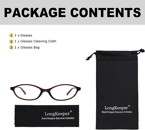 Long Keeper Oval Blue Light Blocking Glasses Women Men Small Cat Eye Glasses Y2K Clear Lens Blue Light Computer Gaming Glasses
