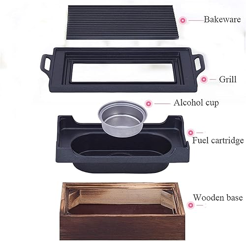 Miniatura 3 de Parrilla de barbacoa al aire libre Parrilla de barbacoa de mesa para jardín, picnic, fiesta, sin humo, parrilla portátil coreana japonesa parrilla