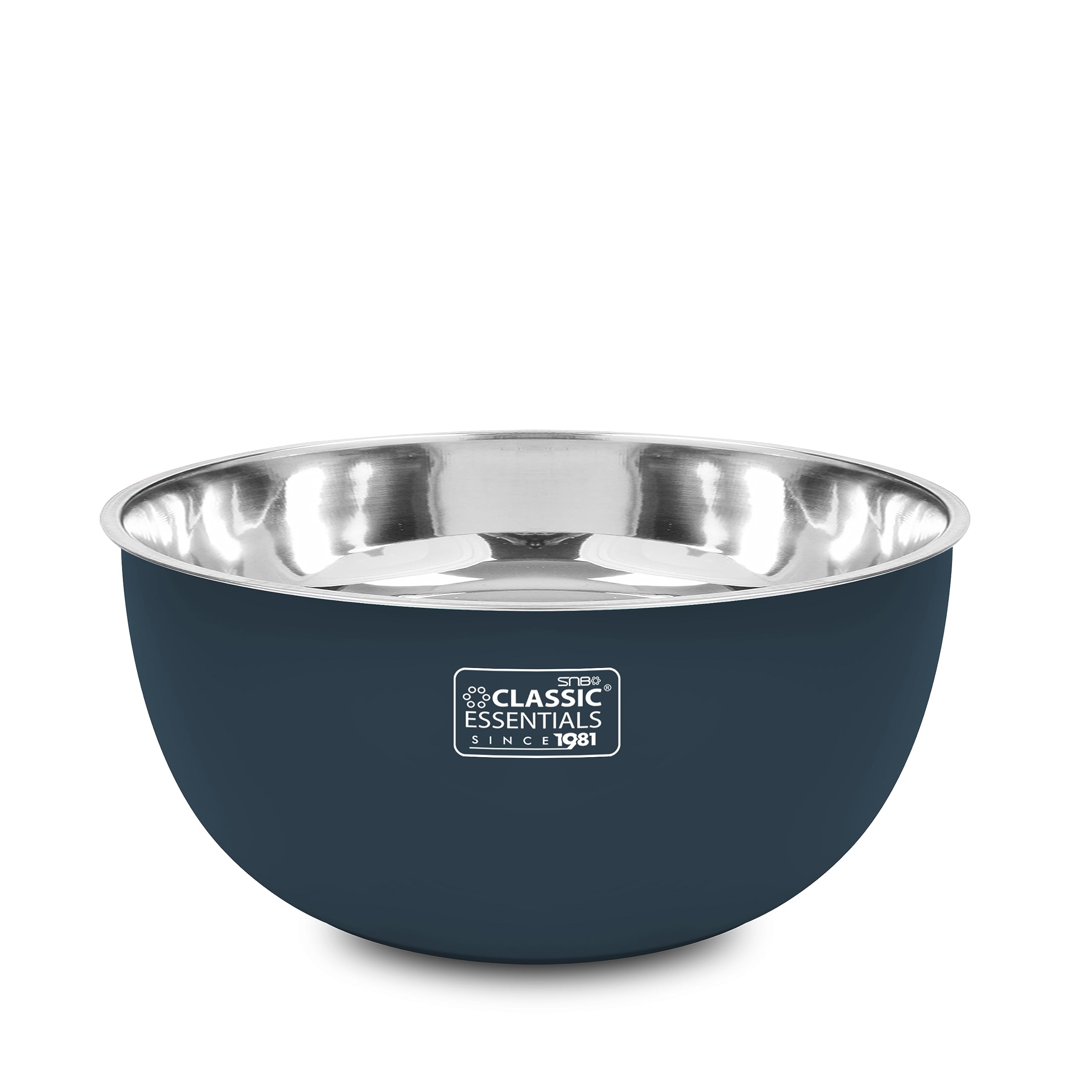 CLASSIC ESSENTIALS Stainless Steel Microwave Safe Mixing Bowls Set with Lid | Food Serving and Storage Containers | Scratch Resistant | Set of 3 (500 ml, 750 ml & 1250 ml) Blue 2
