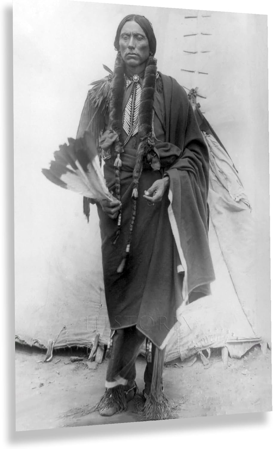 HISTORIX Vintage 1909 Quanah Parker Portrait Photo - 8x12 Inch Vintage Portrait Photo of Quanah Parker The Comanche Empire Tribal Chief Print Wall Art