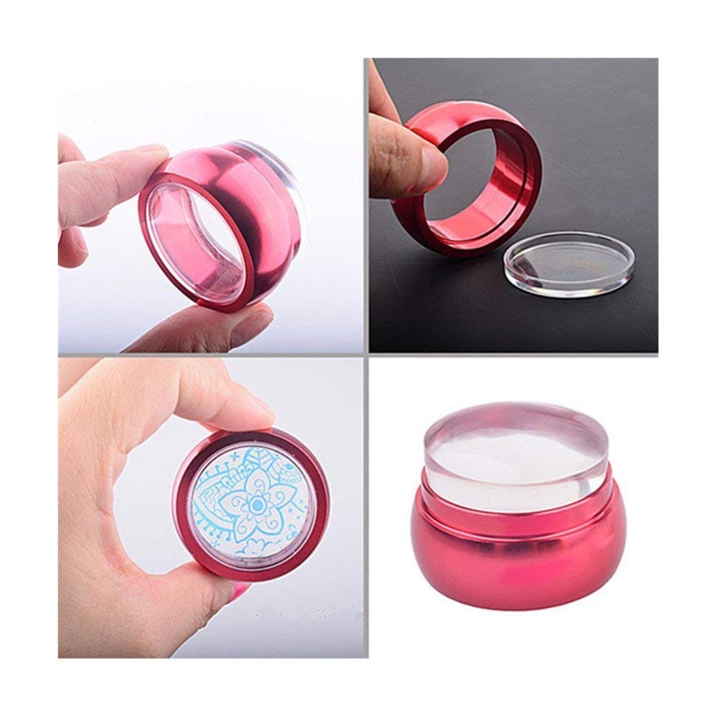 Store2508 Clear Wide Jelly Aluminium Body Nail Stamper with 3.5 Cm Stamp Head (Blue) 4