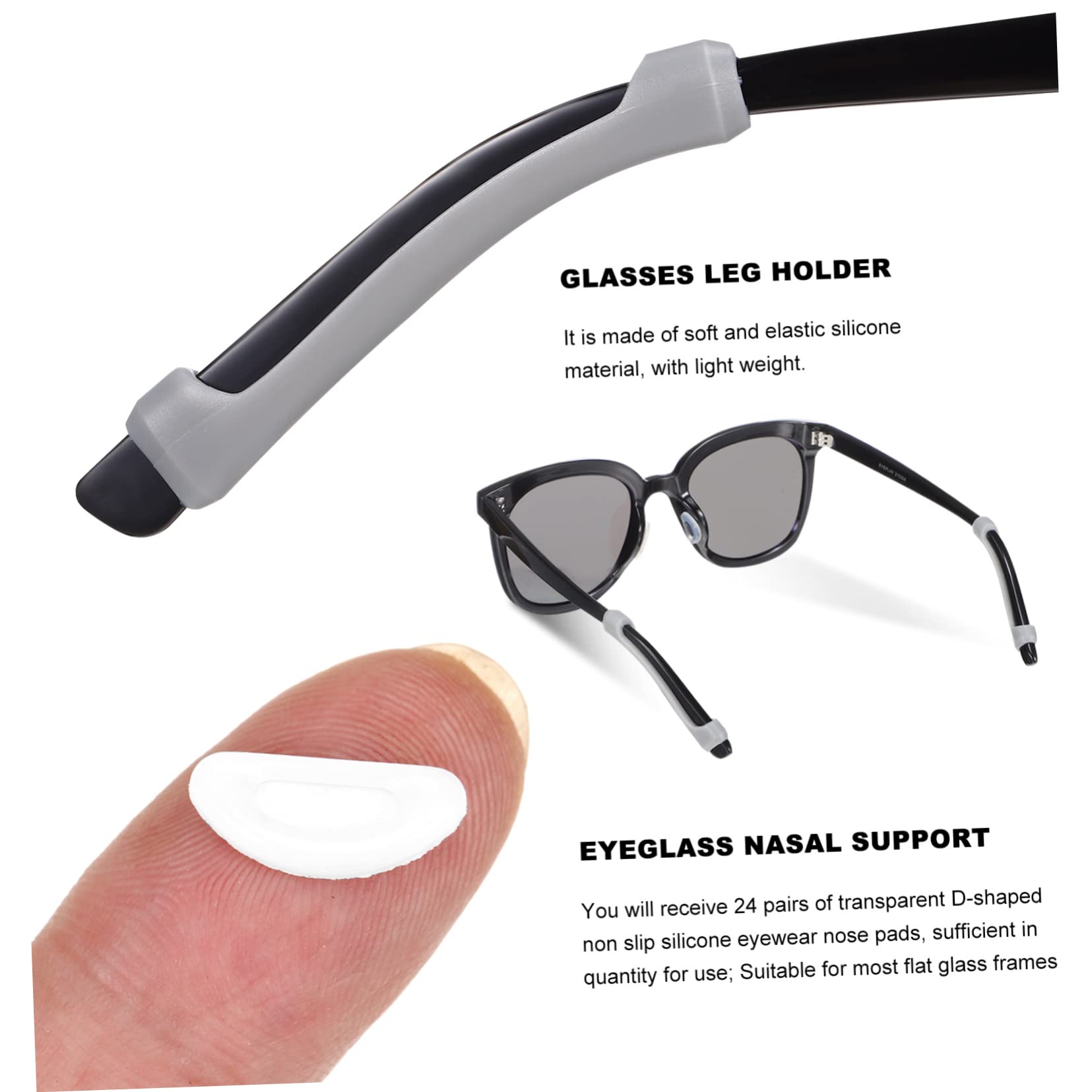 Uonlytech 120paires Coussinets De Nez pour Lunettes Silicone d Adhésives Fixations De Lunettes Transparents Et Colorés Confort Optimal Et Anti-dérapant pour Maintien Parfait
