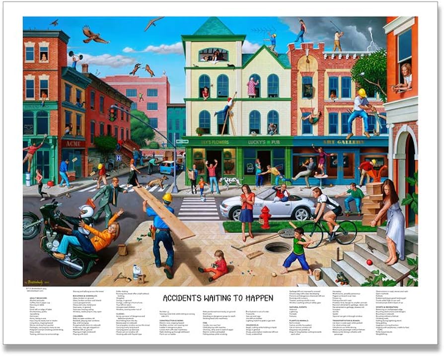 Amazon.com: Signed Accidents Waiting to Happen - Poster by T. E.