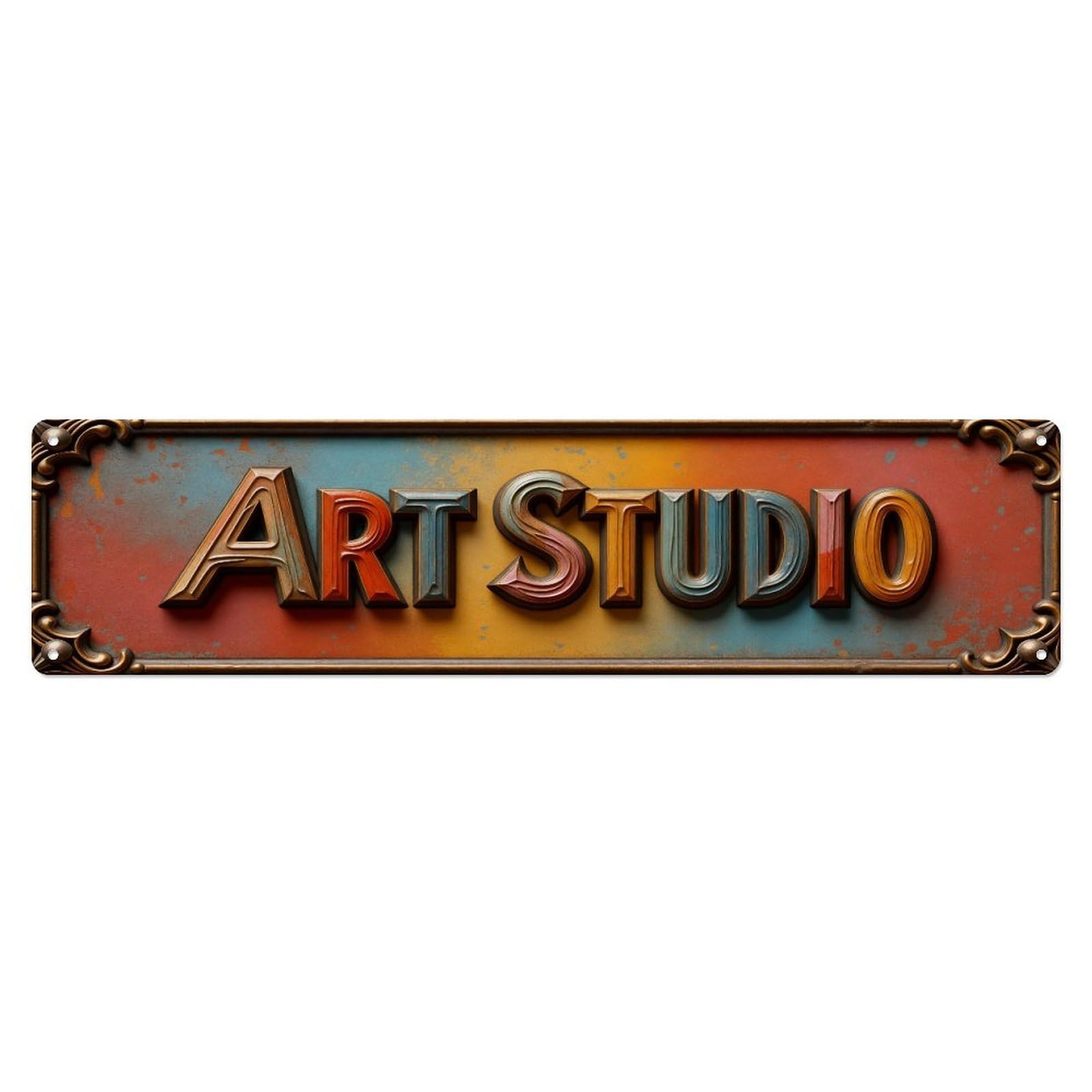 Art Studio Logo Design Pattern Metal Tin Sign Plaque