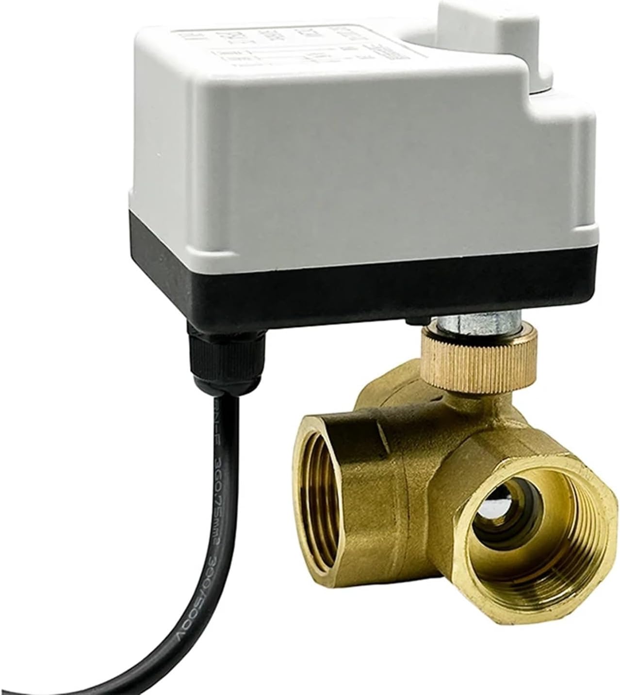 1/2 3/4 1 2 Inch 3 Way Motorized Ball Valve Electric Ball Valve Brass Ball Valve Two Line Control With Manual Switch 1Pcs(DN20,L TYPE_12VDC_CR02)