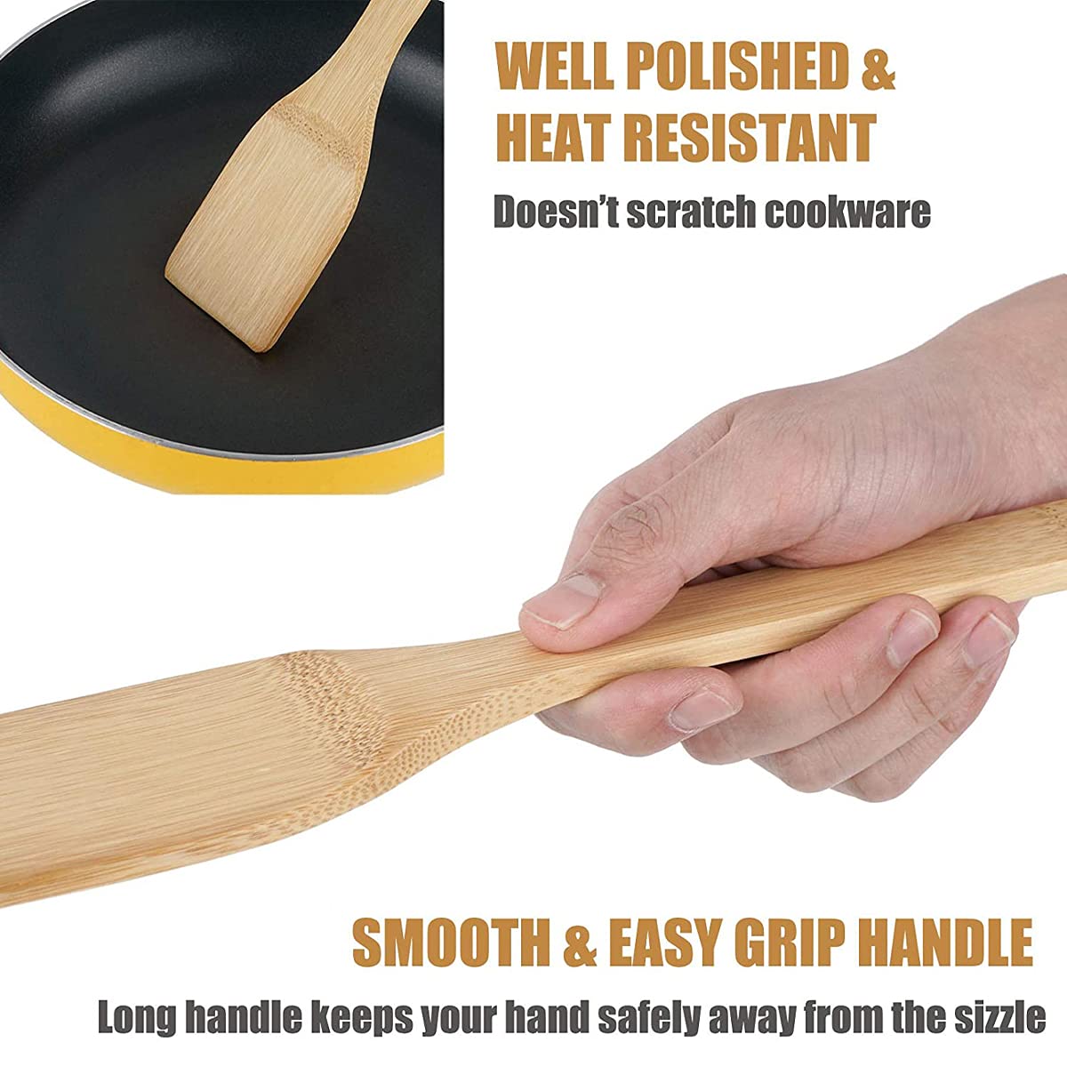 Amazon.de: YWQQ 6 Stck Bambus Kche Kochgeschirr Werkzeugset,Kochlffel  Holz Set, Pfannenwender Holz Set,Reise-Picknick-Lffel fr Kochen &  Pfannenwender