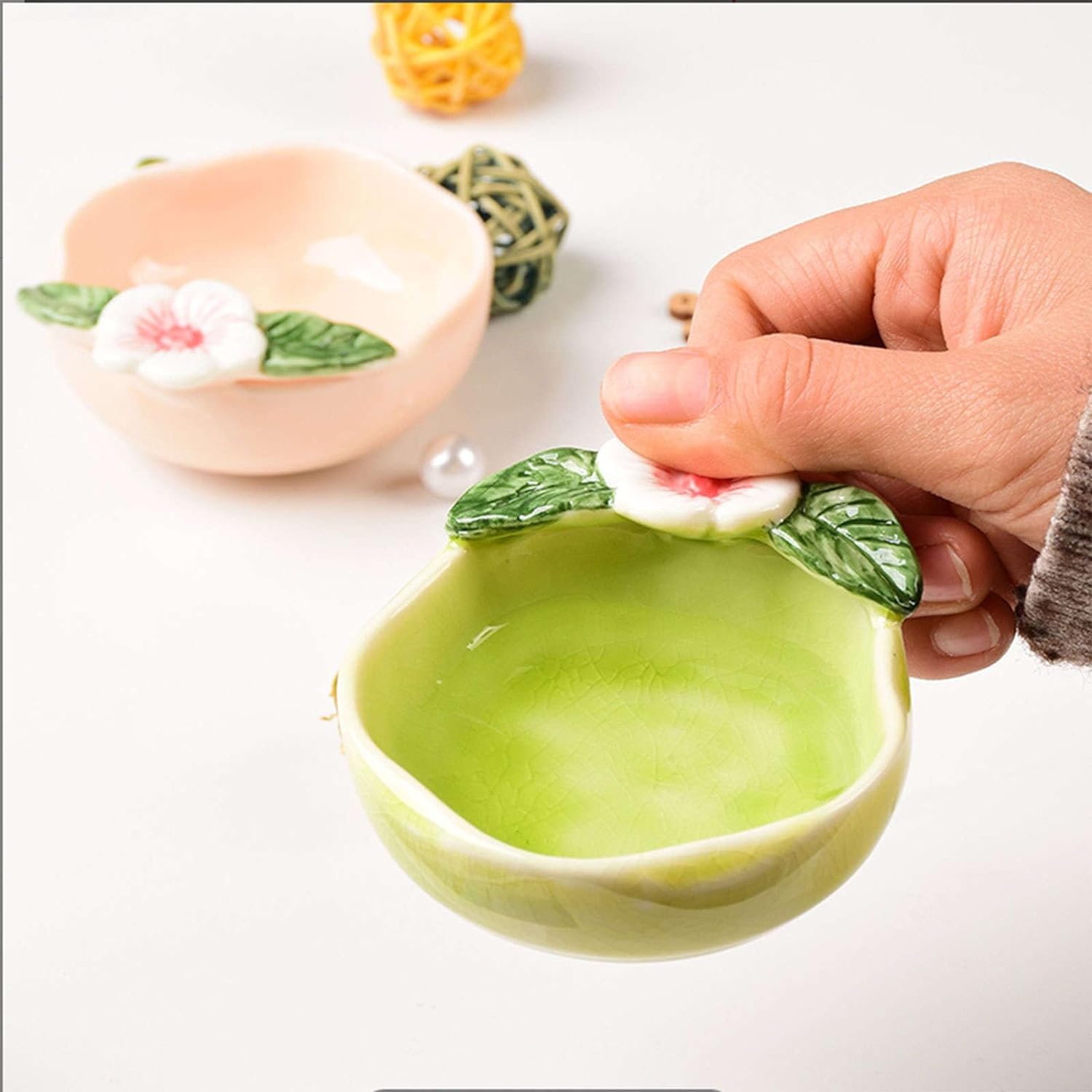 Keramik-Dipschalen, Sojasaucenschalen, Keramik-Dipschalen, Pflaumenblüten-Sushi-Sojasaucenschale, Soßenschalen mit Eis-Crackle-Glasur, Soßenschalen for Dippen, 4 kleine kleine Soßenschalen for Dippen(