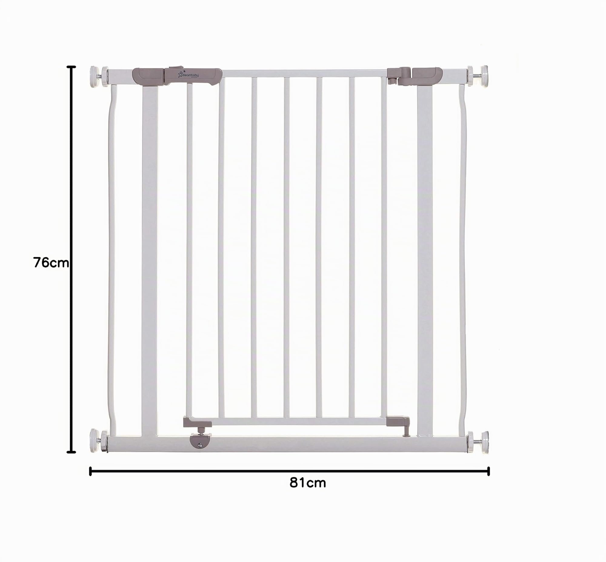 Dreambaby Ava G2095BB Barrière de sécurité pour bébé avec double mécanisme de verrouillage Blanc Largeur 75-81 cm