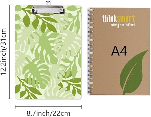 Miniatura 2 de CRASPIRE Portapapeles de acrílico A4 hojas tropicales tablero de escritura con clip de acero inoxidable Rectángulo Instrumento de escritura de