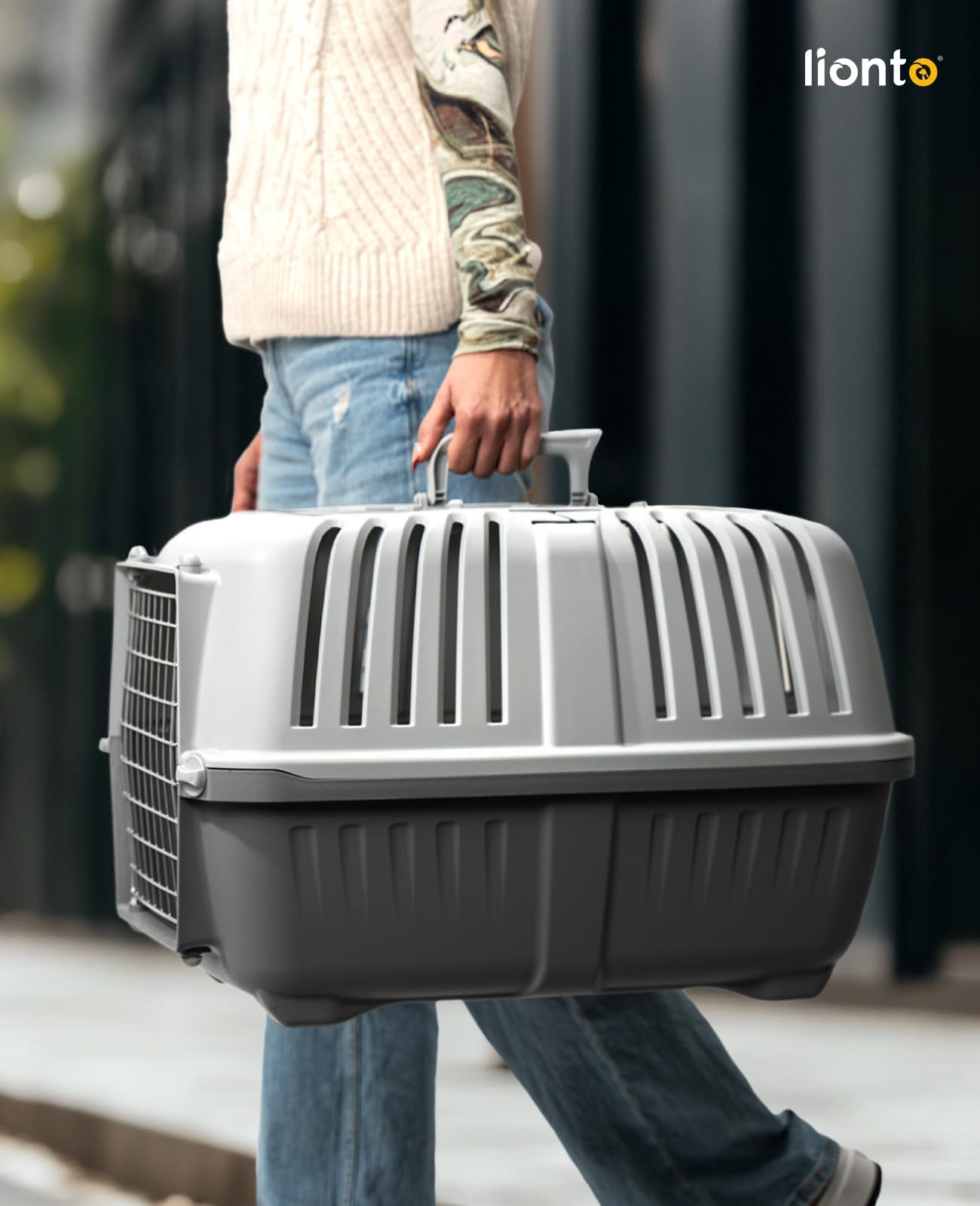 Trasportino Per Cani E Gatti In Plastica | 58,5x35,5x40 Cm | Fino A 15 Kg | Verde - Foto 10