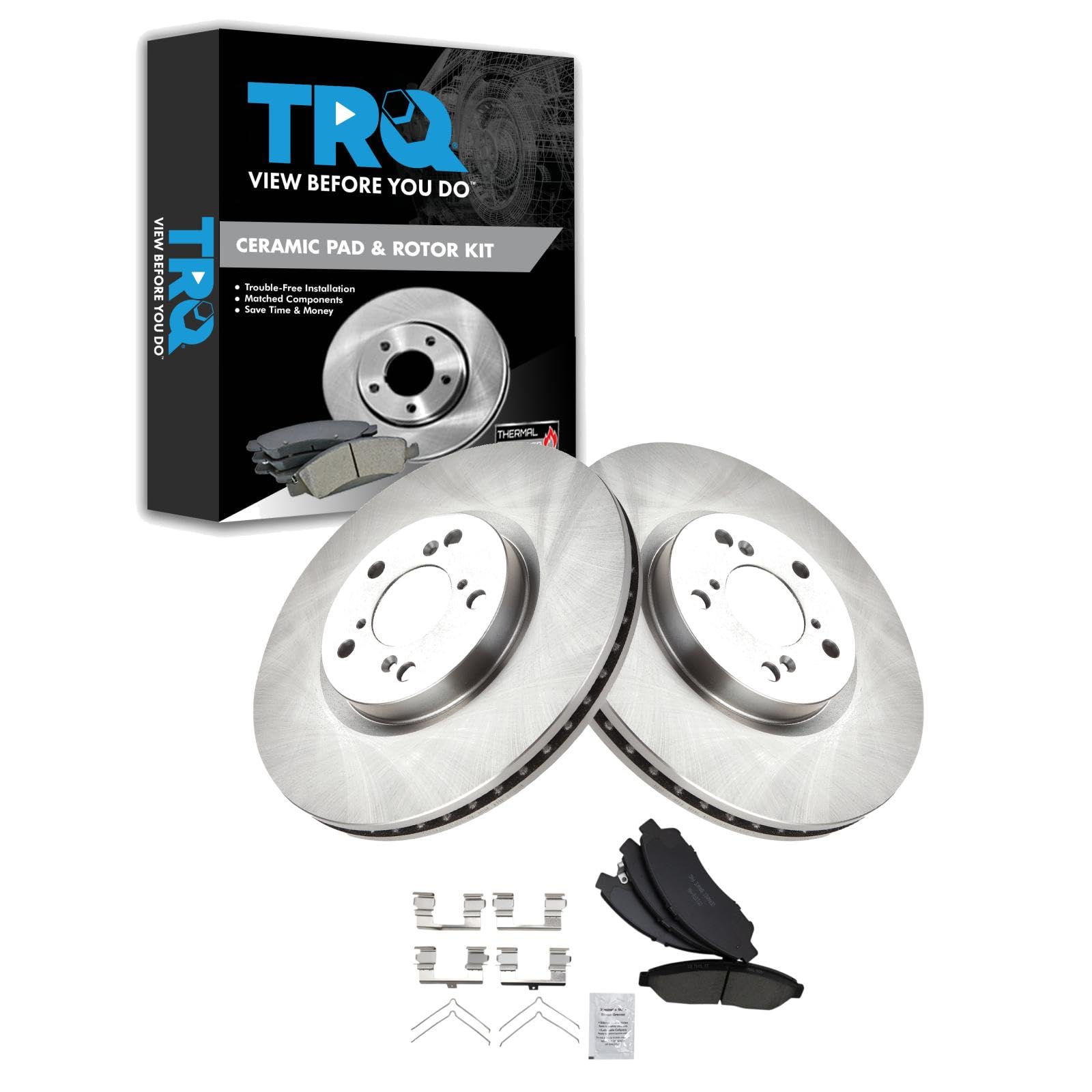 Front Premium Posi Ceramic Disc Brake Pad & Rotor Kit for Honda Pilot SUV