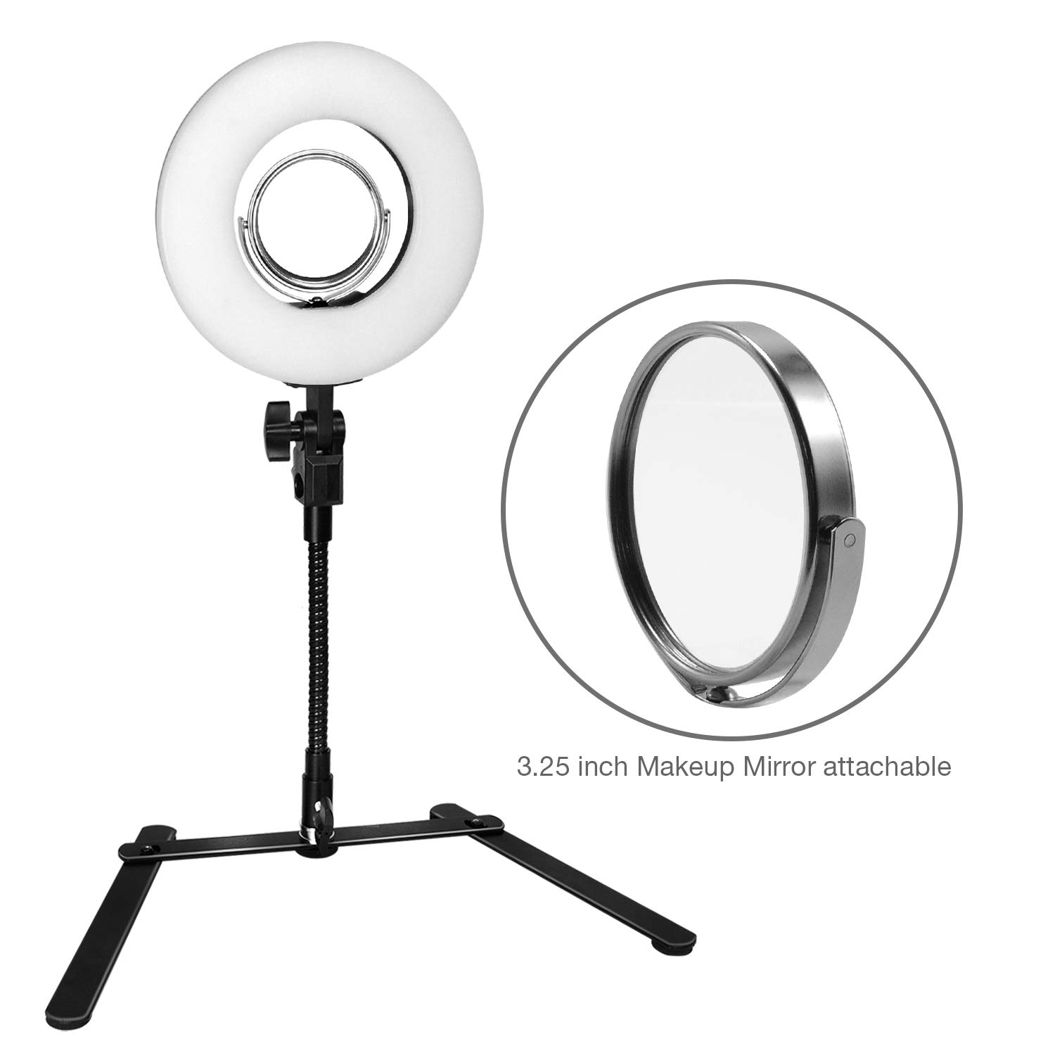 Limostudio Inch Selfie Mirror Ring Light With Portable Tripod