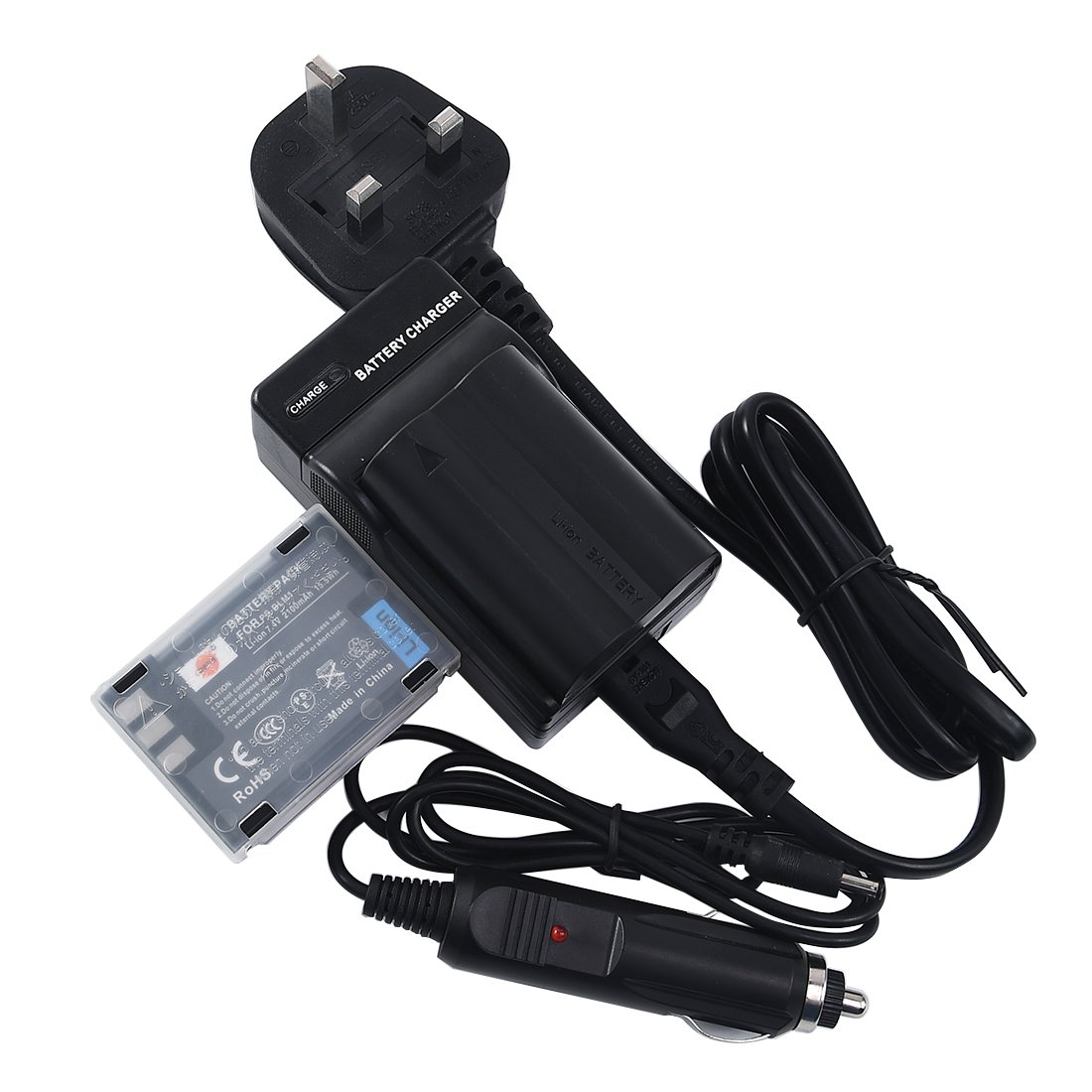 DSTE 2x BLM-1 Rechargeable Li-ion Battery + DC11U Travel and Car Charger Compatible with Olympus C-5060 C-7070 C-8080 E-1 E-3 E-30 E-520 EVOLT E-300 EVOLT E-330 EVOLT E-500 EVOLT E-510 Digital Camera