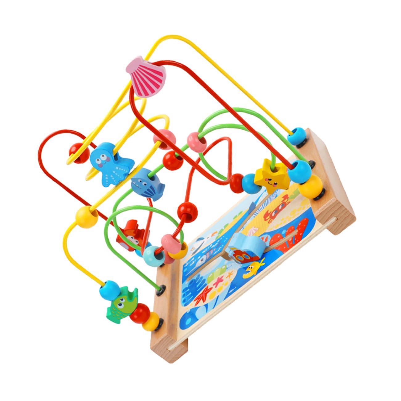 BESPORTBLE Giocattolo Cognitivo Bambini Labirinto Perline 1 Pz Legno