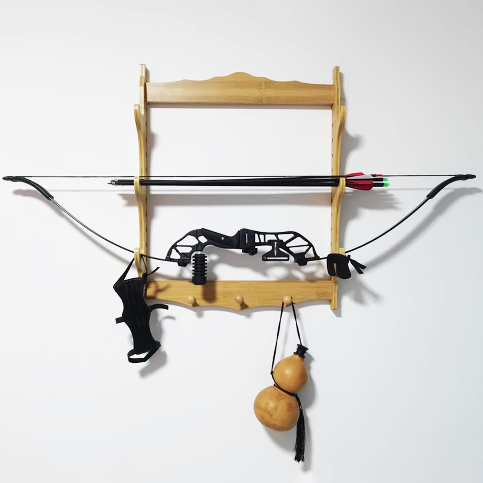 Estante De Exhibición De Espada, Soporte De Pared, Soporte para Katana De Pared Multicapa, Colgador De Gancho De Espada Samurái Ajustable De Madera para Percha Decorativa De Espada Samurái