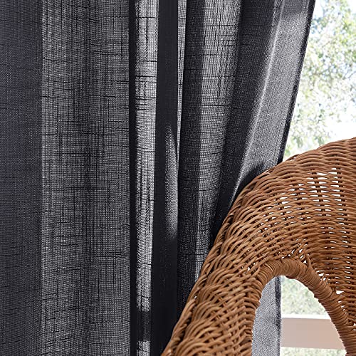 PONY DANCE Black Voile Curtains Eyelet - Image 3