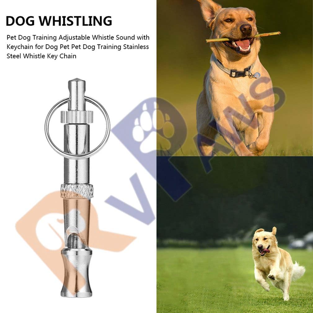 Woofy Pet Training Whistle 2-Tone Flute Stop Barking Ultrasonic Sound Repeller I Cat Training eychain Dog Whistle I Silver I 1-PCS 4