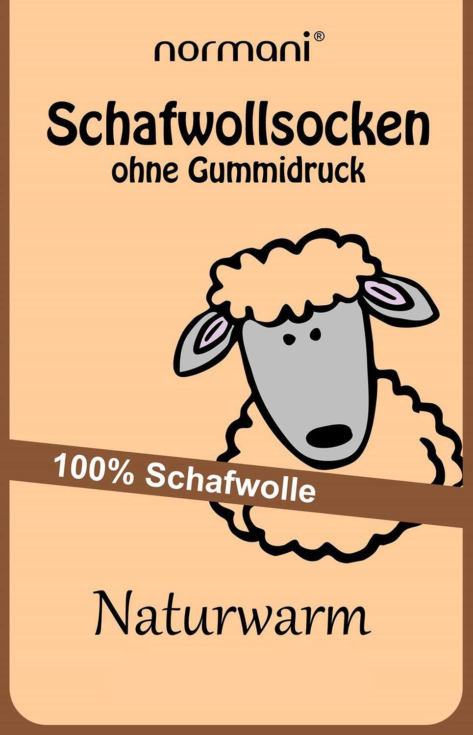 normani 6 Paar Wollsocken 100% Schafswolle Gau-Melange