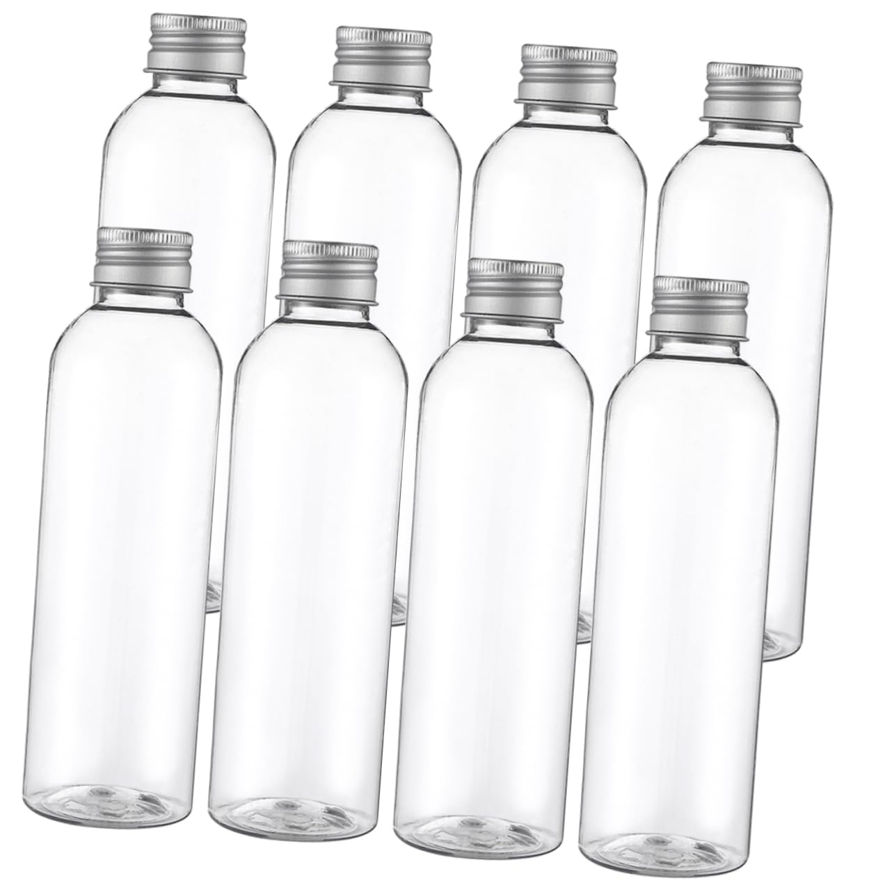 CIYODO 8pcs Aluminum Lid Bottles Caps Leakproof Plastic Water Bottles for Smoothie Juice Caps