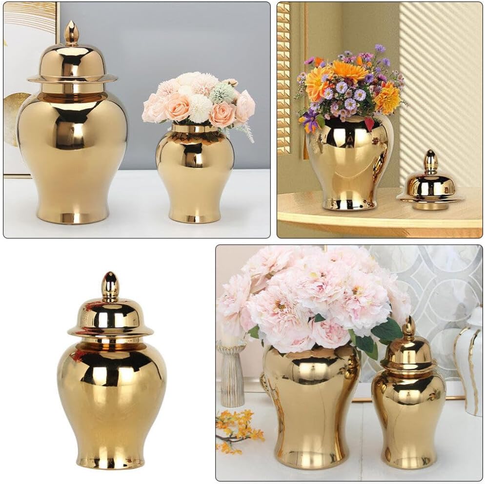 Cabilock Ceramic Vase for Table Decor Classic Style Decorative Dried Flower Vase for Home Office and Restaurant Centerpieces for DIY Arrangements