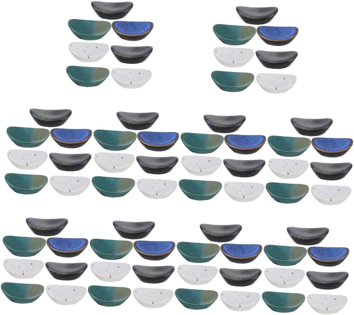 Cabilock 70pcs Ceramic Chopsticks Rest and Spoon Holders Japanese Style Multi Tableware Rack for Dining Keeps Utensils Elevated and Clean