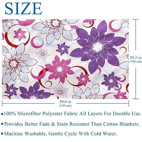 Couverture imprimée abstraite de fleurs douces finitions haut de gamme - 6
