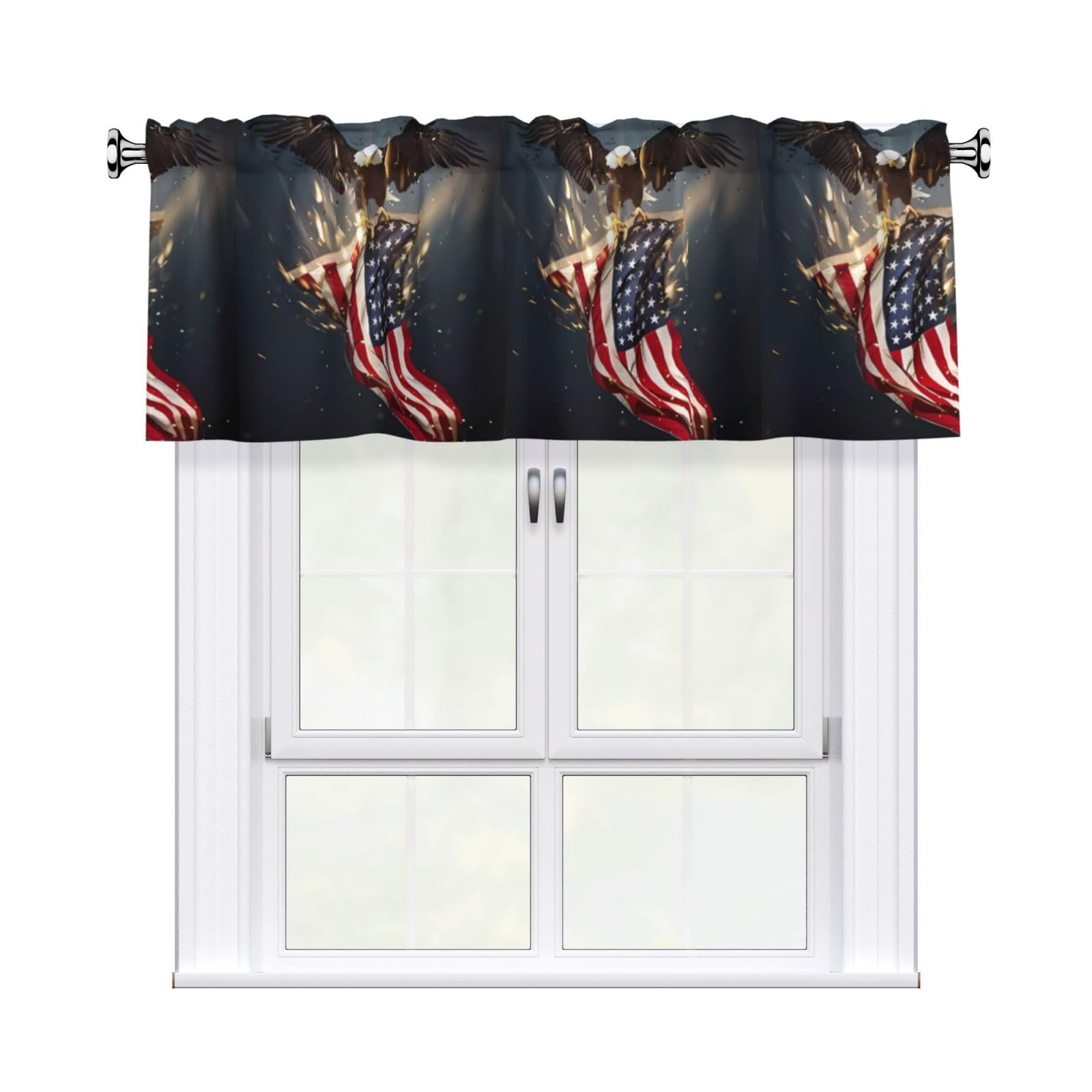 WHJSSF North American Bald Eagle Prints Housewarming Gift – Peach Skin Window Valance 54x18 for a Cozy Kitchen Refresh