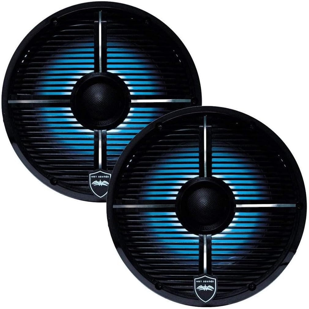 Wet Sounds REVO 6-XWB 6.5" 200W Black LED Coaxial Full Range Marine Speakers