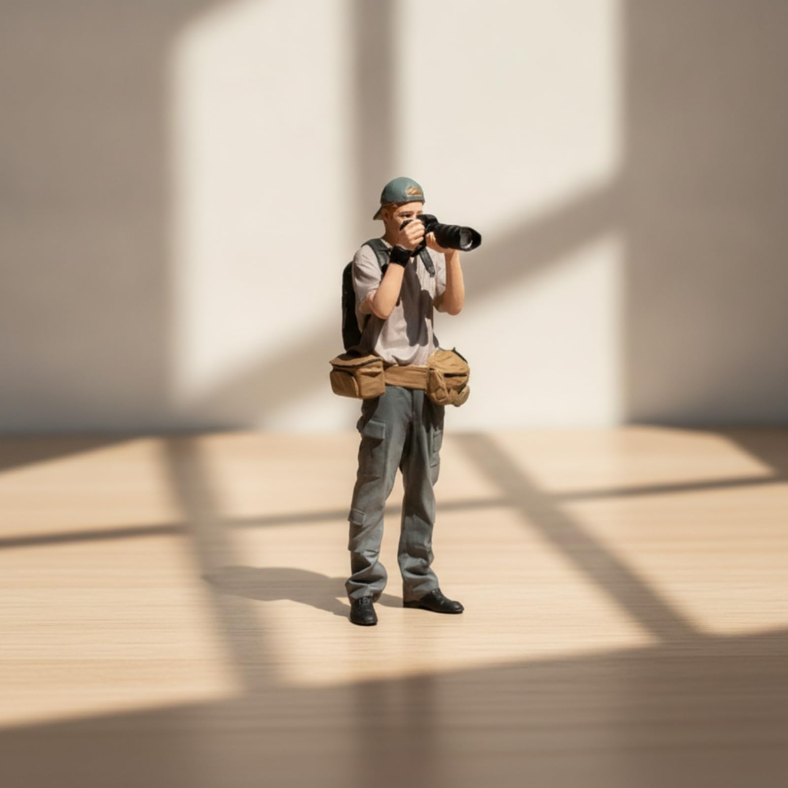 harayaa Miniaturfigur Figur Modell Resin Sammlerfigur Diorama Zubehör Detailreich mit Rucksack Taschen Gesichtszügen Handbemalt für Miniaturlandschaft, 1/18