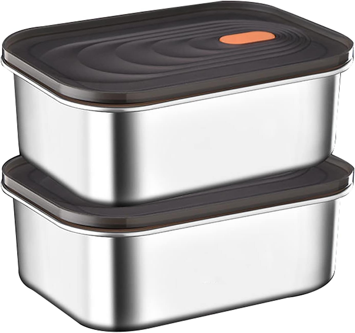 Amazon.com: 2 Pieces 304 Stainless Steel Large Food Storage Container ...