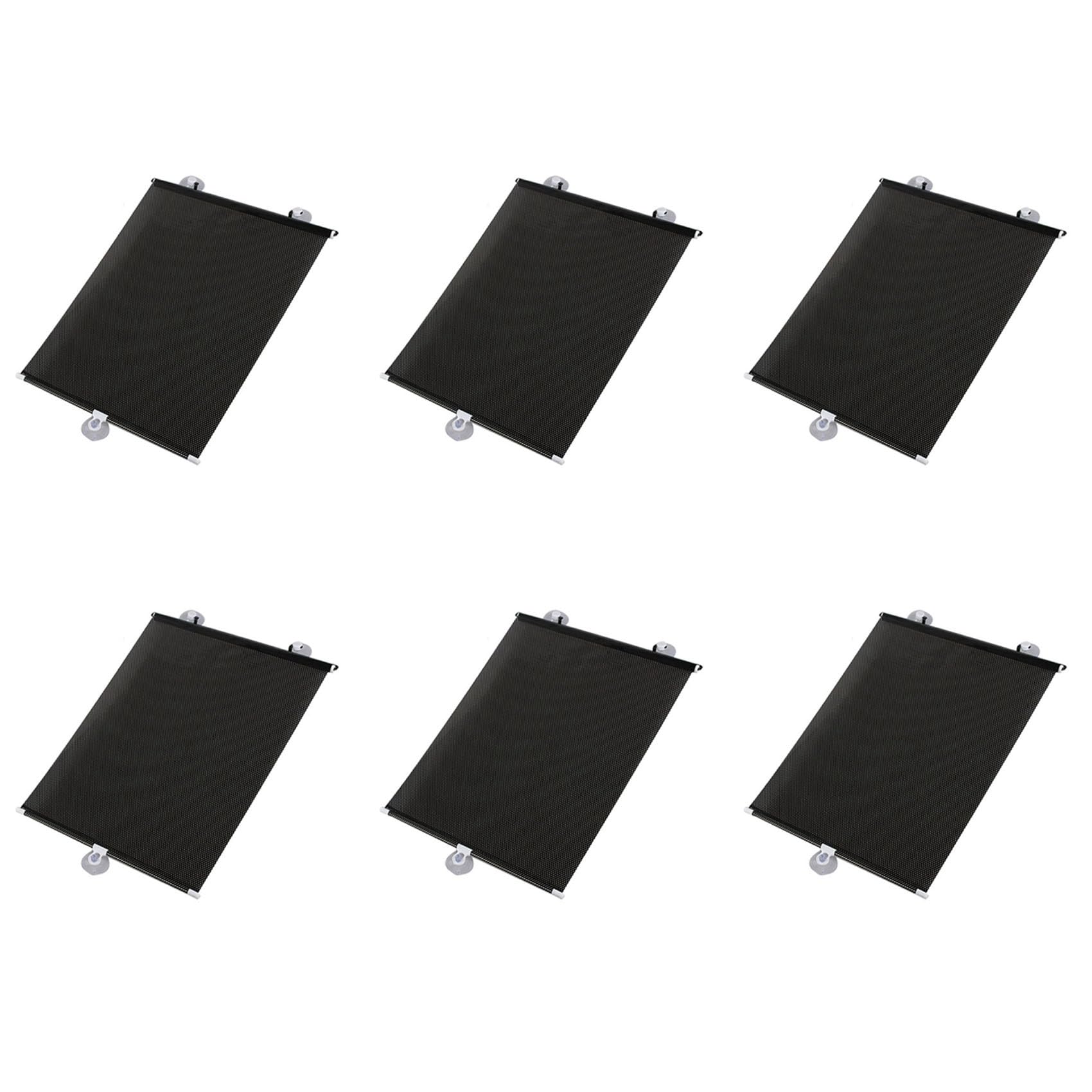 Hndhbfgrt 6X Sunshade Roller Blackout Suction Cup Blinds Curtains for Living Kitchen Car Window Free-Perforated Curtain A