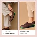 FAUSTO FST FJDWC-7049 BROWN-38 Women Brown Classic Formal Slip On Shoes | Platform Heel Shoe for Office Meeting Events | Easy Pull On Shoes with All Day Comfort (5 UK) gallery image