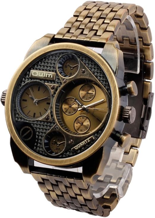 Amazon.com: OULM Big Dial 3 Sub-Dials Stainless Steel Band Military Quartz  Men's Wrist Watch 9316 : Clothing, Shoes \u0026 Jewelry