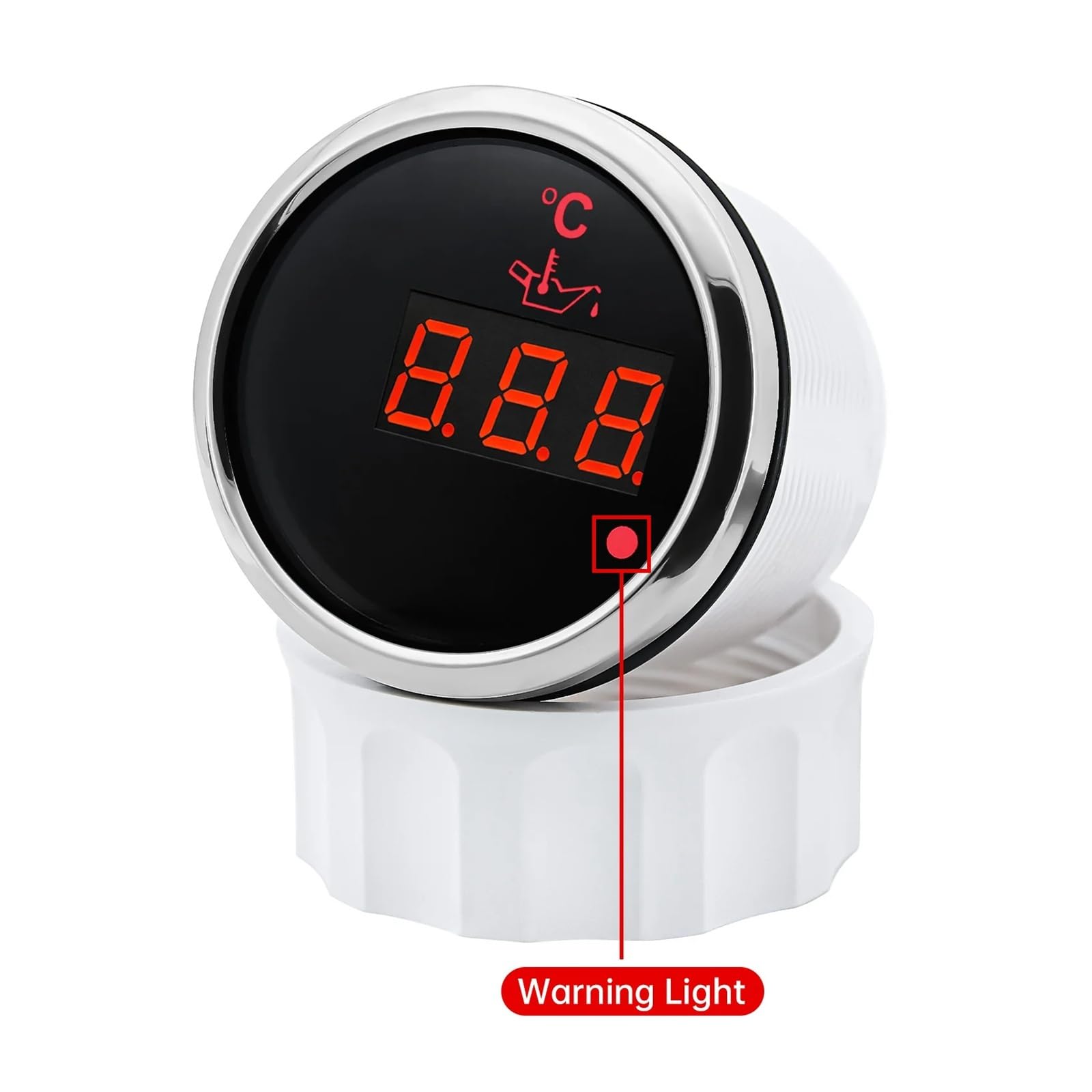 Wskaźnik temperatury oleju 52 mm z czerwonym światłem + czujnik z alarmem, cyfrowy miernik temperatury oleju 50~150 ℃ do łodzi samochodowej 12V24V Wysoka widoczność(BN M14X1.5)