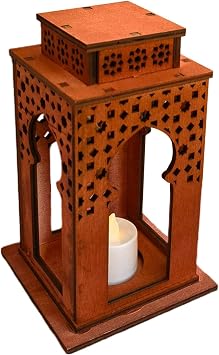 Rustic Candle Holder, Lantern Candle Holder, Vista Vintage Wooden Farmhouse Candle Holder - Room Decor Candelabra Holder Indoor Outdoor Table Centerpiece Home Kitchen Living Room