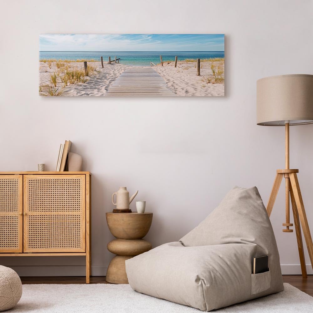 B&D XXL - Panneau Acoustique Mural, Tableau Décoration Paysage Plage 135x45