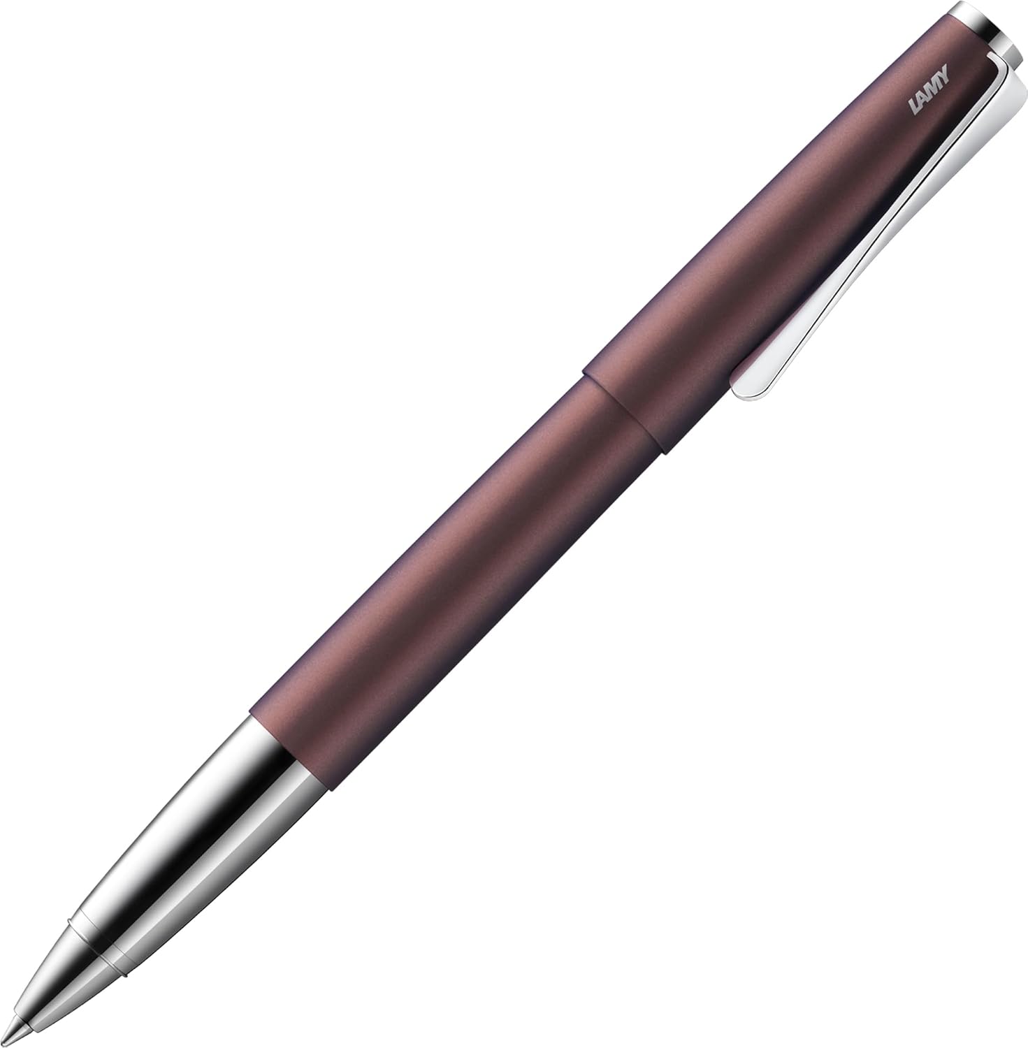 Lamy studio orion matt - rollerball pen in elegant metal barrel - with propeller-shaped clip & in line width M M 63 rollerball refill in black