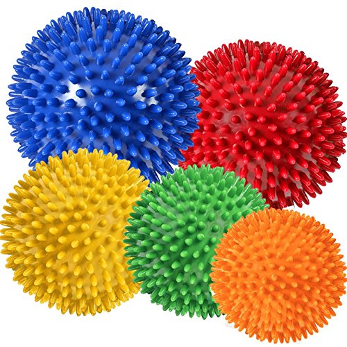 5 bolas de masaje de 6, 7, 8, 9 y 10 cm - Diseño de erizo para la circulación y la relajación - MSD Mambo Max