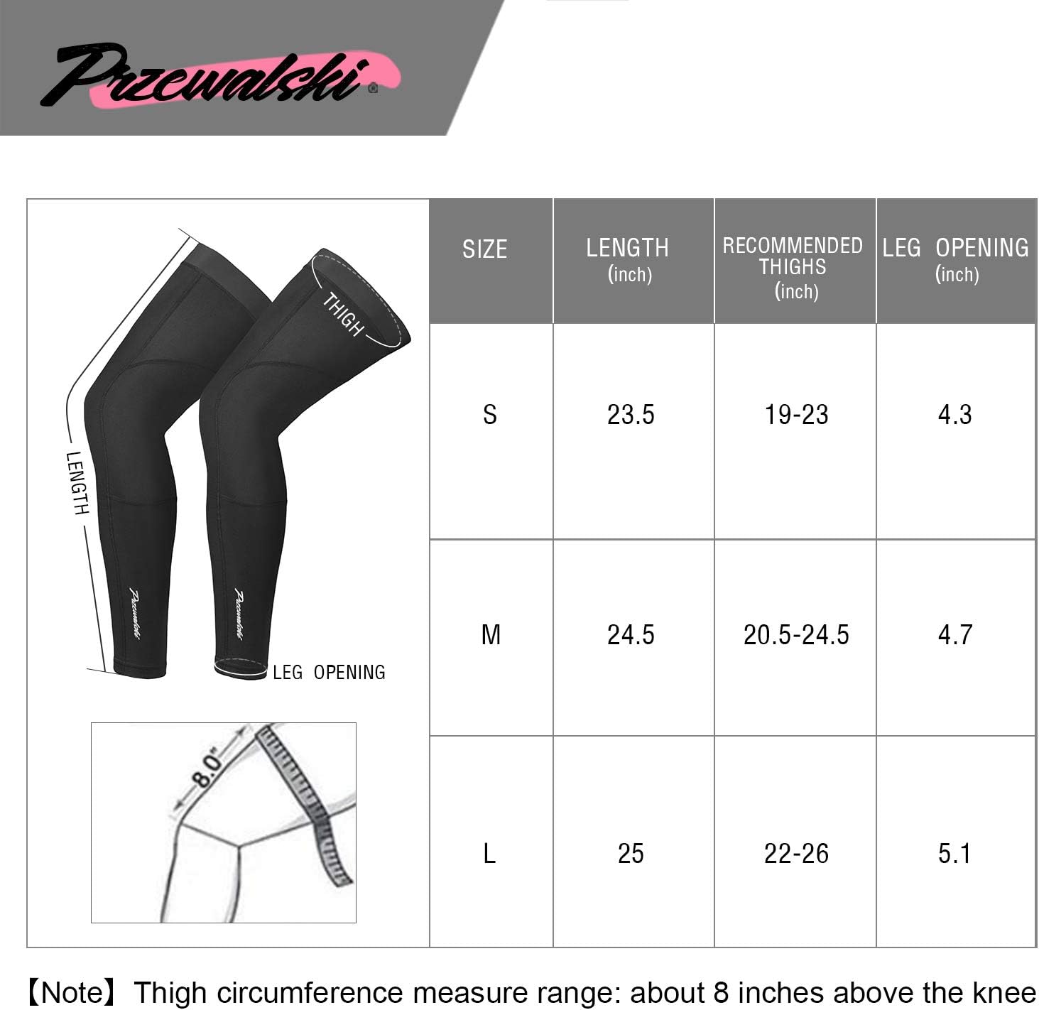 Przewalski Cycling Leg Sleeve, Calf Compression Bike Leg Warmer Fleece, Bicycle MTB Riding Full Long Sleeves Leg Sleeves : Clothing, Shoes & Jewelry