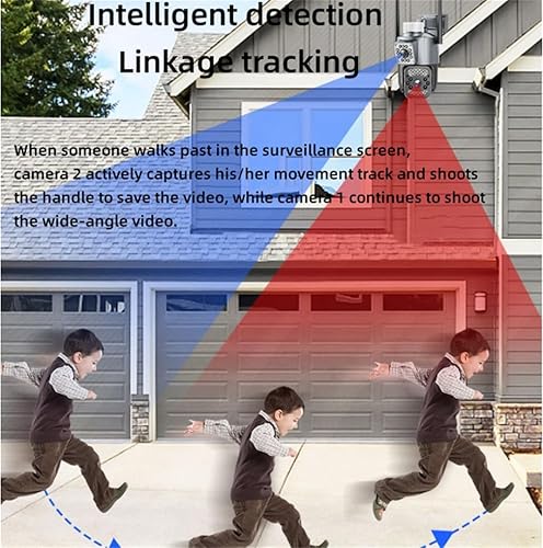 Miniatura 4 de Cámara de seguridad con bombilla, cámaras de seguridad para casas, una cámara, dos pantallas, seguimiento humanoide impermeable y a prueba de rayos,
