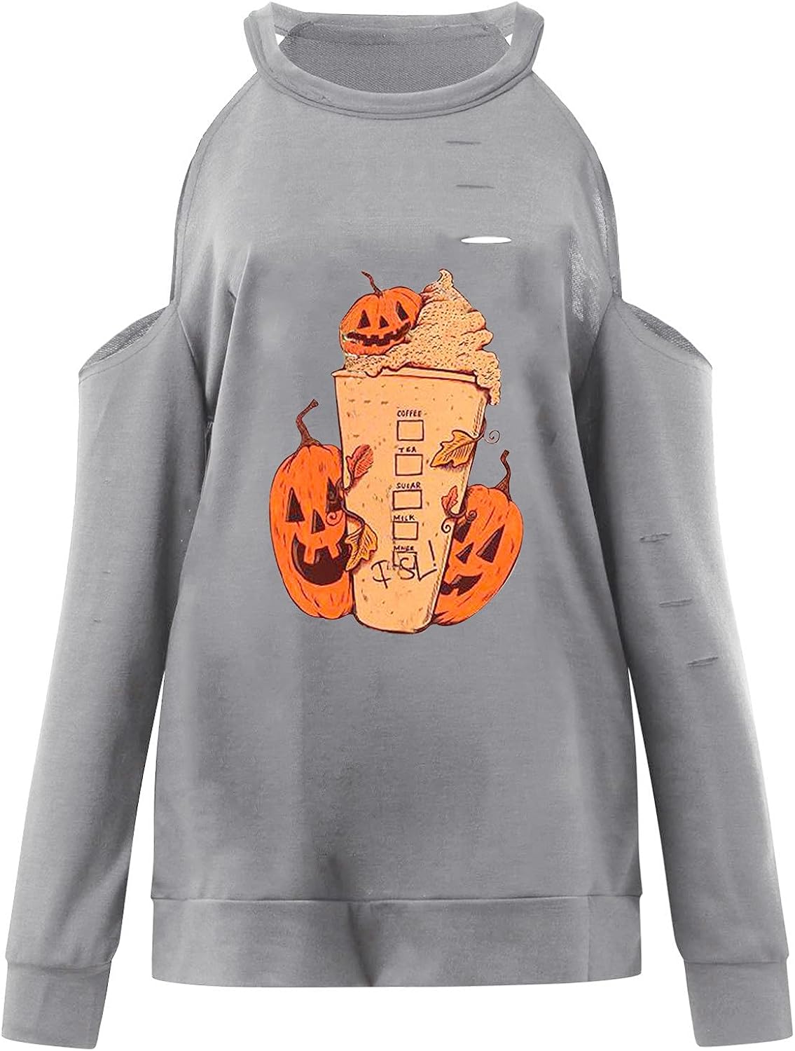 Aux Femmes Automne Eté Licou Haut Décontractée Halloween Manche Longue Dos Nu Col Rond Graphique Haut For Women : Electronics