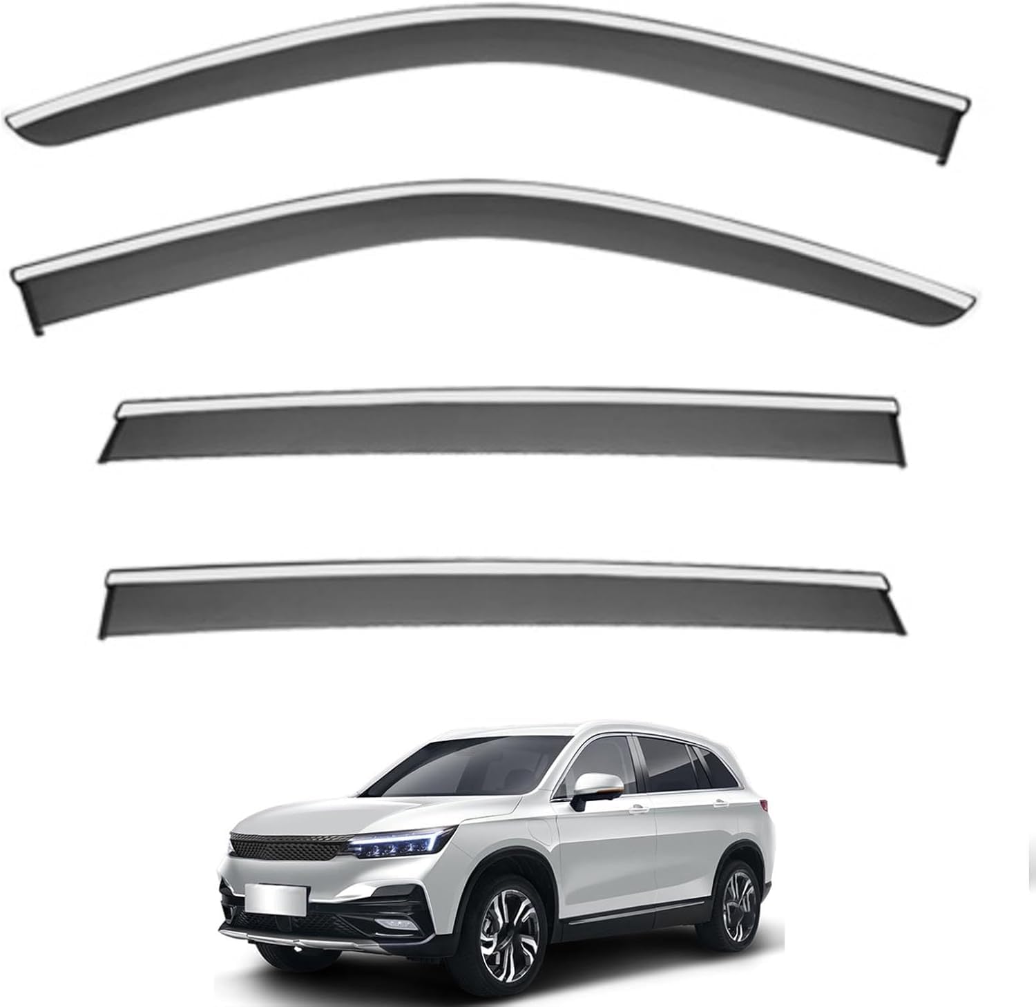 Plakdfuu Normal Wind Deflectors Rain Guards For Nebka Et5 Mk1 2021-2024 4Pcs, Side Window Visors Block Uv & Rain, Fresh Air Flow