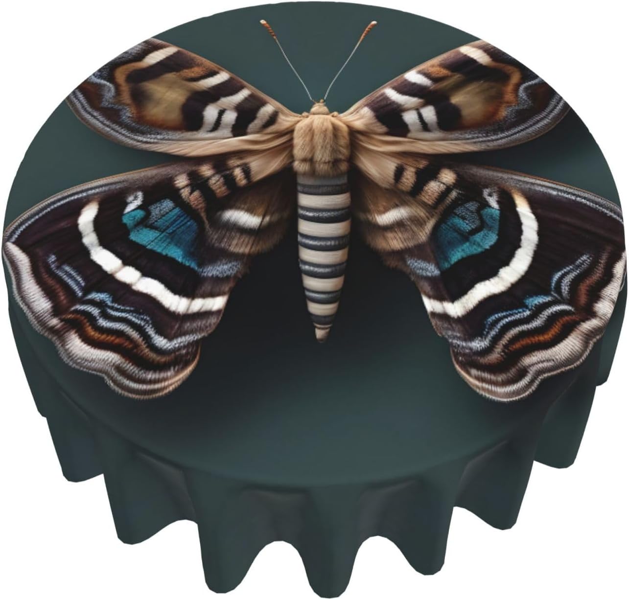 Beautiful Moth Print Wrinkle Free Dining Table Cover for Birthday Party Farmhouse Tablecloths Up to 60 x 60 Inches