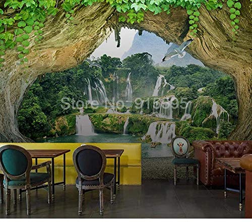 Papier peint photo 3D cascade paysage mural salon bar - 5