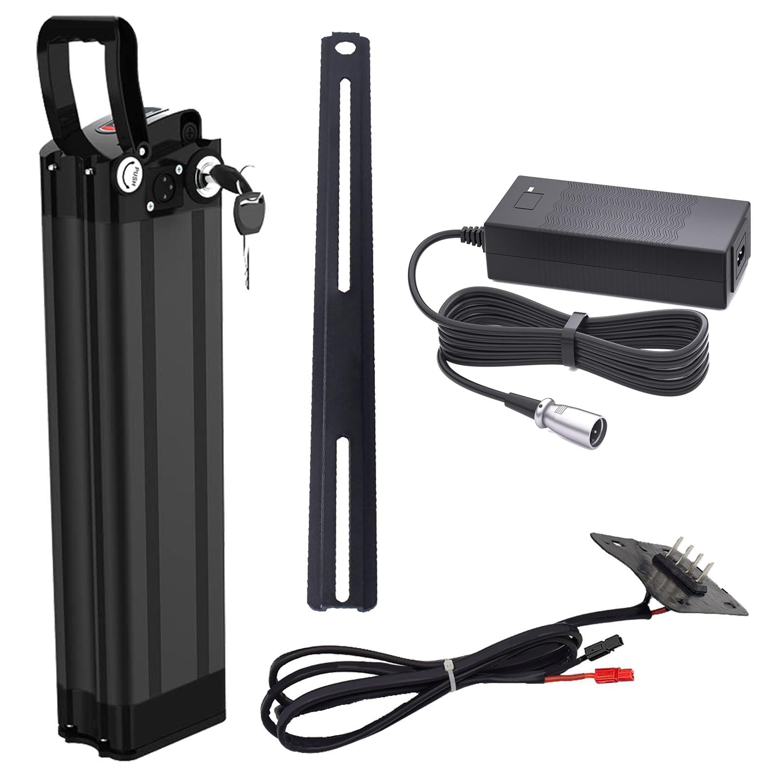 Batteria al Litio 36 V Batteria agli ioni di Litio 48 V 10 Ah 18 Ah Batteria Rimovibile 36 V 15 Ah 12 Ah 20 Ah per Motori 200 W a 900 W con Caricabatterie e Porta a 4 Pin,36v20ah