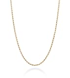 Italian 925 Sterling Silver, 18K Gold Plated 1.5mm Diamond-Cut Rope Chain Necklace for Women Men | Made in Italy