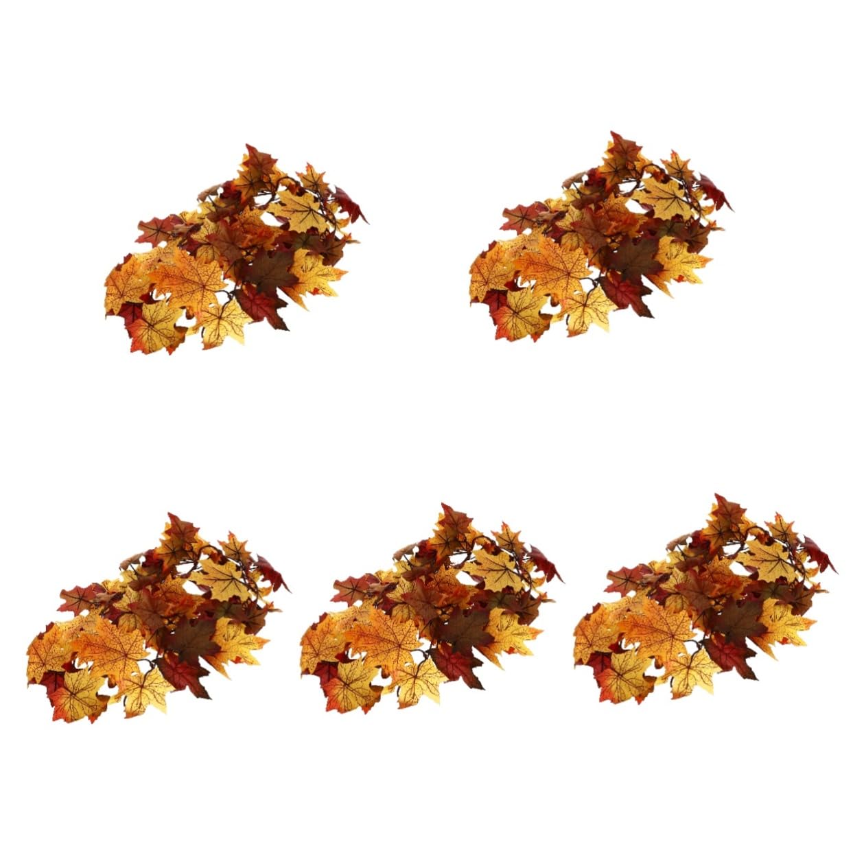 Guirlande d'automne en rotin simulé PRETYZOOM de feuille d'érable pour Thanksgiving, 5 pièces